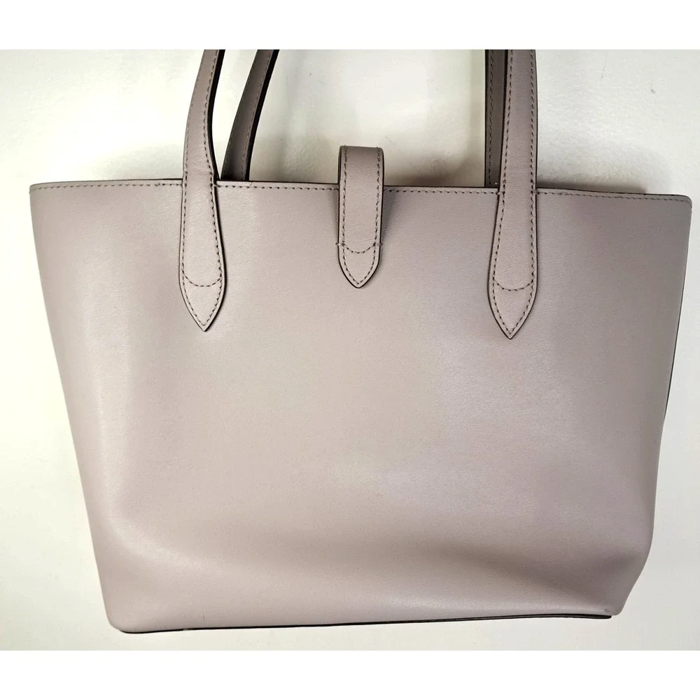 Kate Spade New York Kaci Small‎ Tote Handbag Soft Taupe Green Interior 10